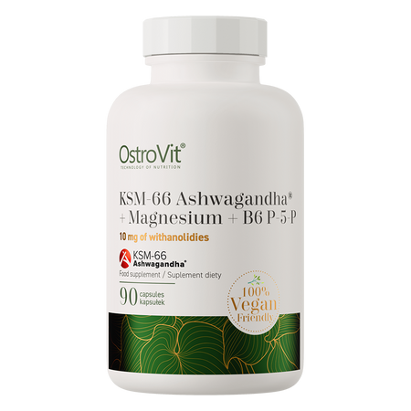 OstroVit KSM-66 Ashwagandha® + Magnesio + B6 P-5-P VEGE 90 capsule