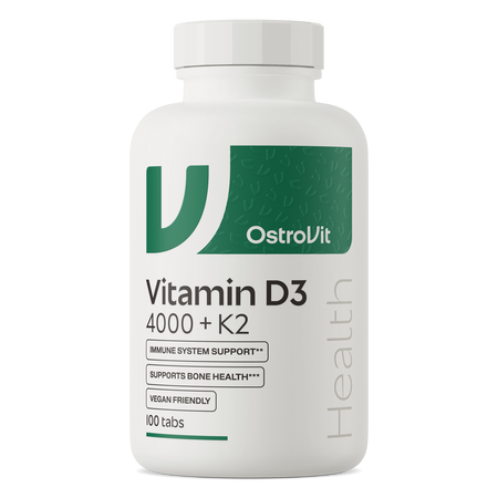 OstroVit Vitamina D3 4000 UI + K2 VEGE 100 compresse
