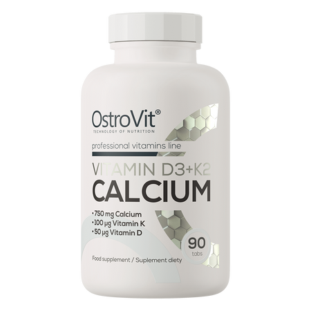 OstroVit Vitamina D3 + K2 + Calcio 90 compresse