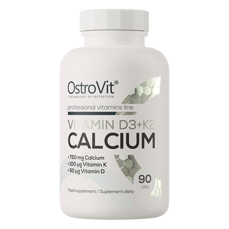 OstroVit Vitamina D3 + K2 + Calcio 90 compresse