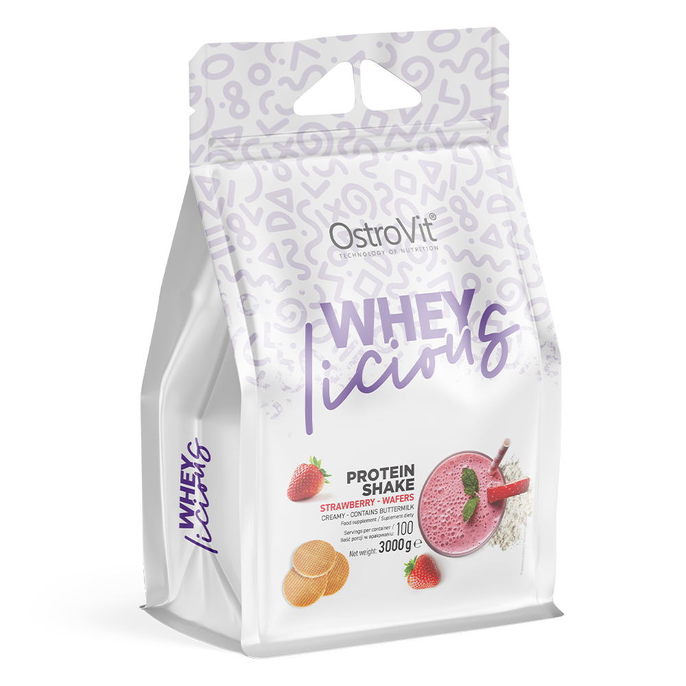 OstroVit WHEYlicious 3000 g di wafer alla fragola